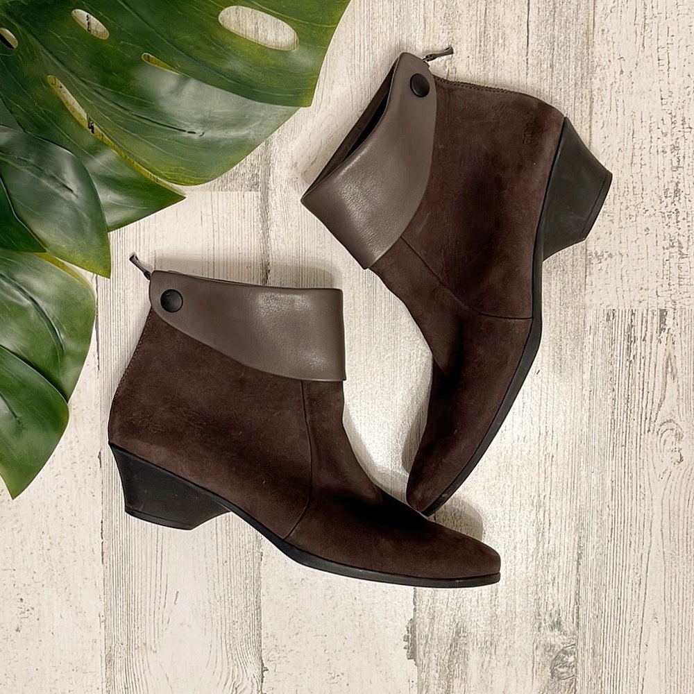Arche Eylvir brown Nubuck back-zip Ankle Boot